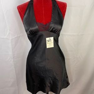 Frederick’s of Hollywood Black Satin Halter Dress